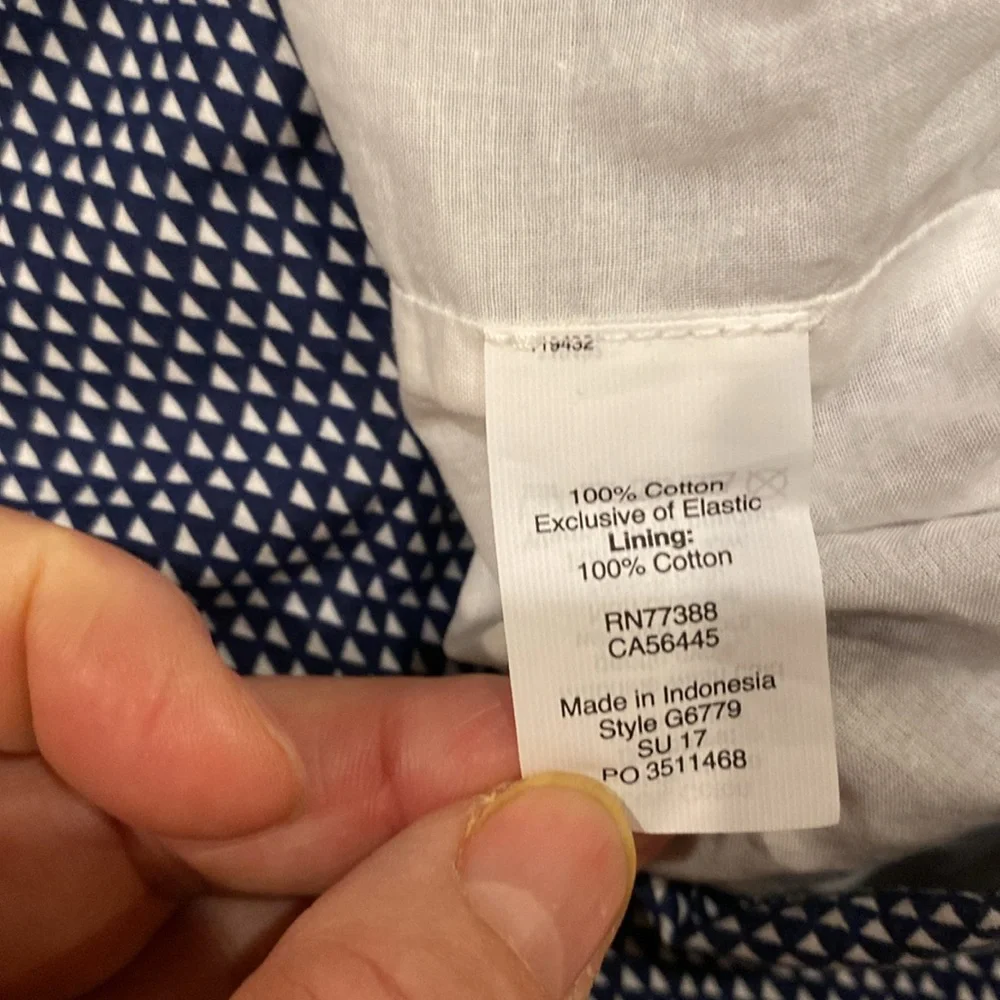 J Crew blue and white spaghetti strips summer dress with lining size 16.